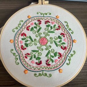 Mandala floral embroidery art